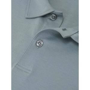 REISS Earl Air-Water Cotton Steel Blue Polo Shirt